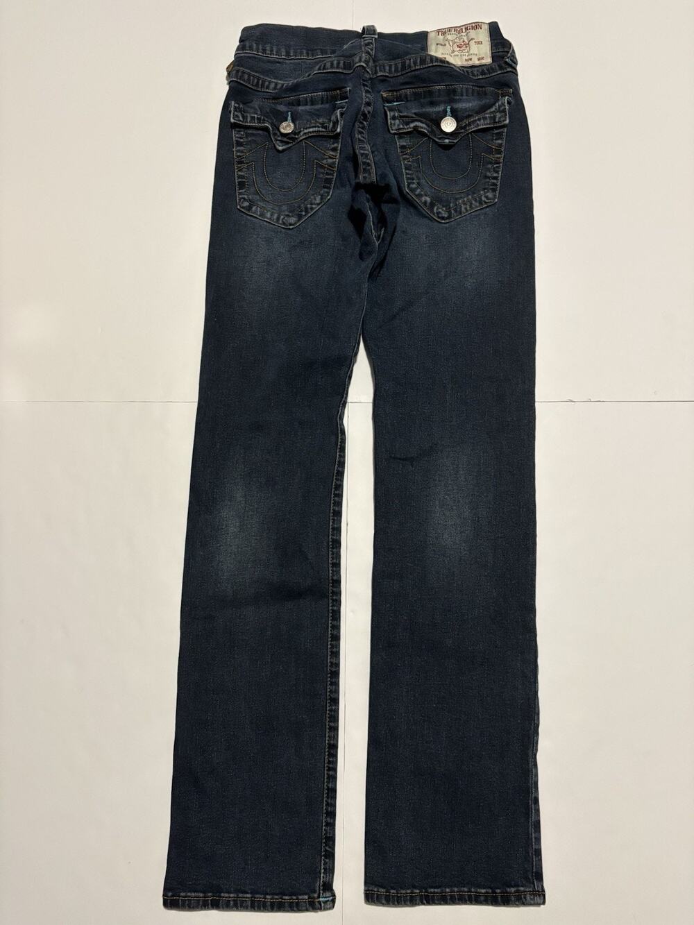 True Religion Ricky Relaxed Straight Jeans Men’s 28 Dark Wash Flap Pocket
